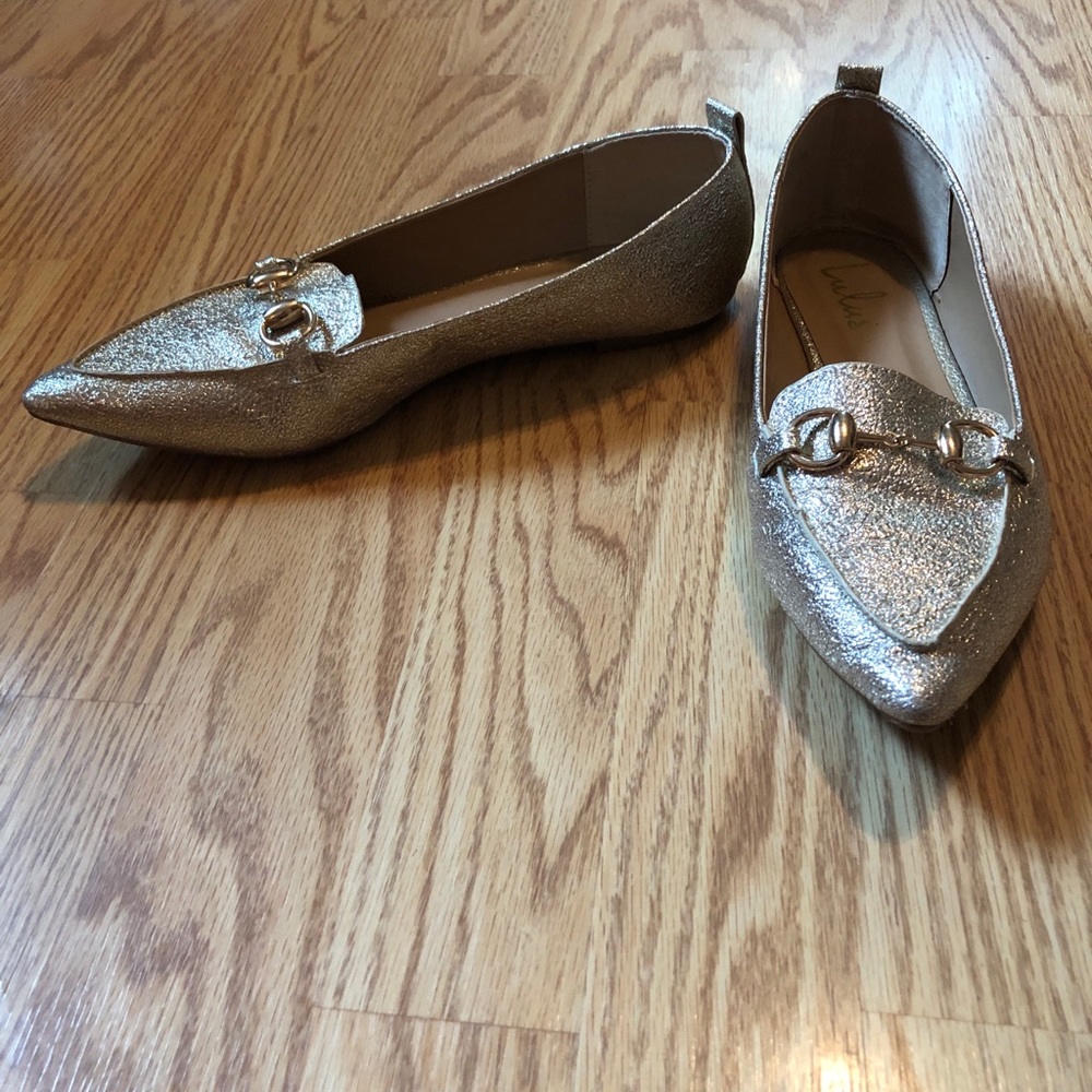 Gold Loafer Flats